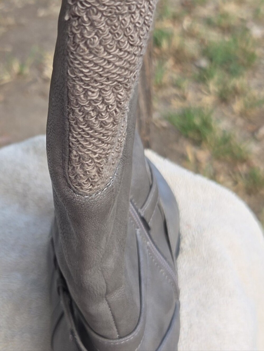 Tall Gray Riding Boots - Picture 3 of 7